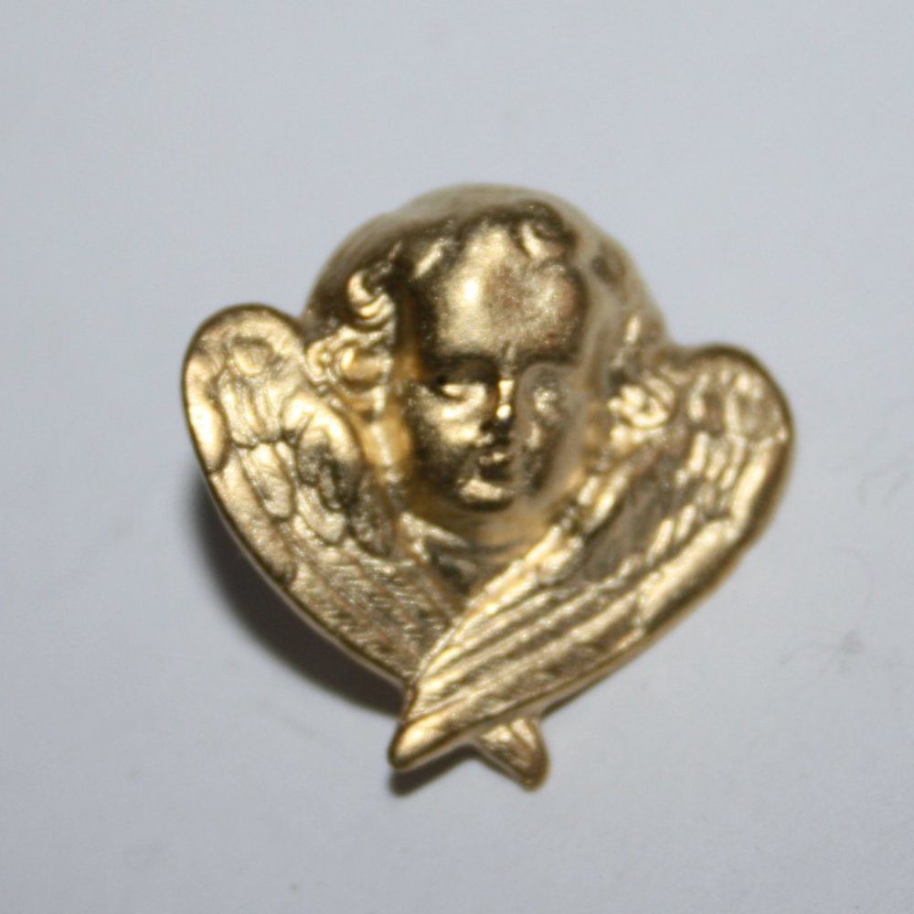 👼✨ Vintage Gold Cherub Tie Pin (1") - Picture 1 of 5